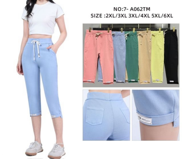 Spodnie damskie 7/8 Roz 2XL-6XL, Mix Kolor Paczka 12 szt